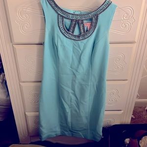 Blue sleeveless Sress